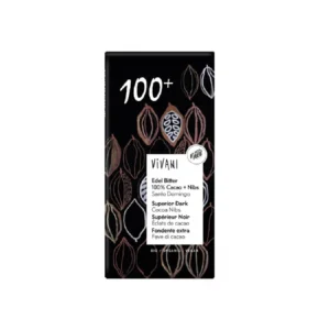 Μαύρη Σοκολάτα bio με 100% Κακάο & Κομμάτια Κακάο 80gr, Vivani