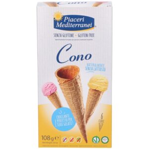 Χωνάκια Παγωτού 6τμχ. (χωρίς γλουτένη) 108gr, Piaceri Mediterranei